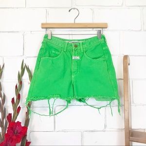 Vintage electric green high waisted shorts
